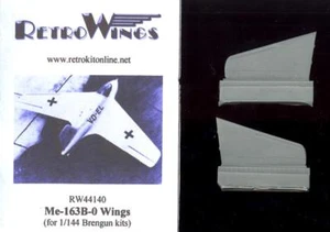 RetroKits Models 1/144 MESSERSCHMITT Me-163B-0 KOMET WINGS Resin Update - Picture 1 of 2