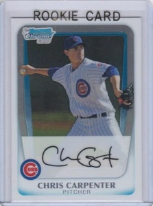 Tarjeta de novato Chris Carpenter 2011 Bowman cromada béisbol 1st RC Cubs Cardinals - Imagen 1 de 2