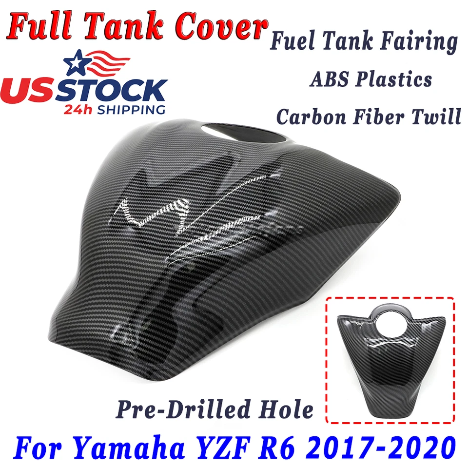 For Yamaha YZF R6 Full Gas Tank Cover Fairing Carbon Fiber Color Twill 2017-2020 - Image 1 of 4