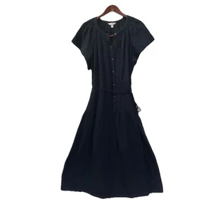 Time And Tru Damen XXXL 22 weiches dunkelblaues Kleid mit Seitenbindung Kurzarm - Bild 1 von 11