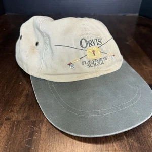 Vintage Orvis Fly Fishing School Cap Hat Baseball USA Made Wide Bill - Picture 1 of 6