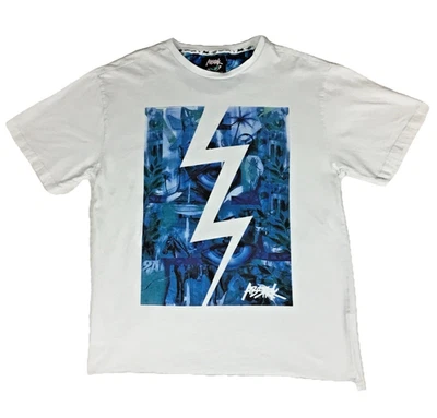 Tango Hotel Abstrk Retro Lightning Bolt T Shirt Adult Mens L Slim 40" Tee Y2k - Image 1 of 4