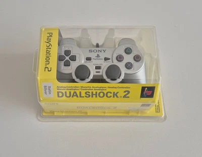 Manette Sony Playstation 2 PS2 Dualshock 2 argent satiné NEUVE scellée en usine - Photo 1/3