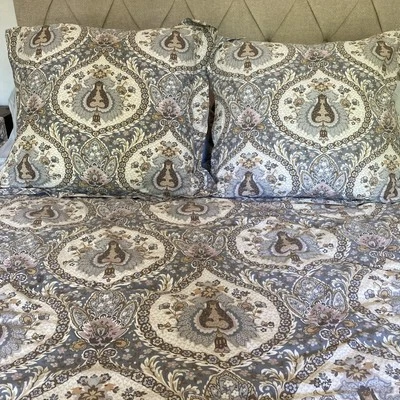 Funda nórdica Pottery Barn Darcy floral Medallion King algodón + 2 fundas de euro Foto 1 de 3