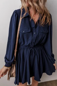 Kim Chest Pockets Tunic Shirt Mini Dress - Picture 1 of 5