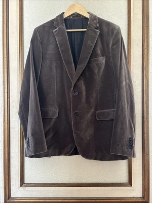 Blazer Salvatore Ferragamo Para Hombre Marrón Más Claro Terciopelo Cena Chaqueta Formal 44R? Foto 1 de 4