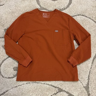 FIGS MENS SIZE MEDIUM TWO POCKET LONG SLEEVE BURNT ORANGE - Image 1 of 3