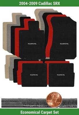 Juego de alfombrillas Velourtex personalizadas para Cadillac SRX '04-09 con logotipo (4 piezas) #3IS Foto 1 de 4