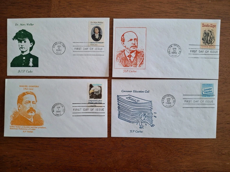 US  FDC Lot of 4 JLP Limited Edition Cachet - Image 1 of 1