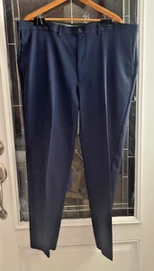 Haggar Cool 18 Pro Classic Fit Slacks Mens 44x32 Blue Golf Pants Performance - Picture 1 of 5