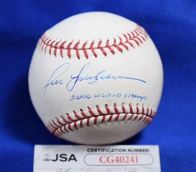 Jason Isringhausen JSA Autograph Major League Signed Baseball 2006 World Champs - Image 1 of 2
