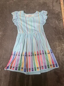  Boutique Back to School Crayons Girls Sleeveless Dress 3-4Y - Picture 1 of 6