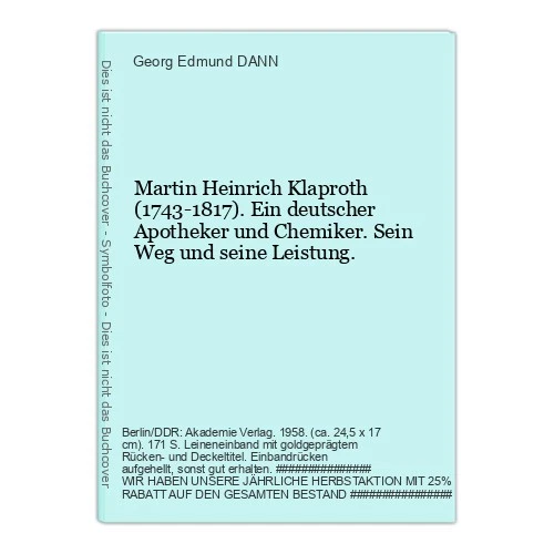 Martin Heinrich Klaproth (1743-1817). A German Pharmacist And Chemist. His - Image 1 of 1