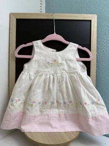Carter’s Vintage Baby Girl Newborn NB Embroidered Floral Dress Y2K 90s - Picture 1 of 11