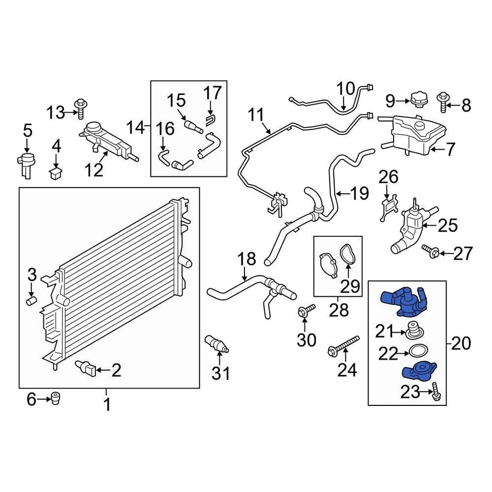 For Ford Fusion 2013-2020 Ford DS7Z8A586D Engine Coolant Thermostat Kit - Imagem 1 de 1