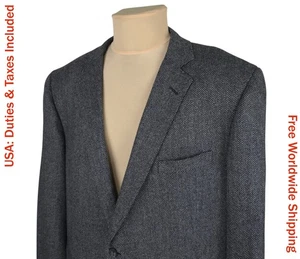 Brooks Brothers Mens Gray Wool/Cashmere Tweed Blazer Jacket Size US/UK 50 (4XL) - Picture 1 of 14