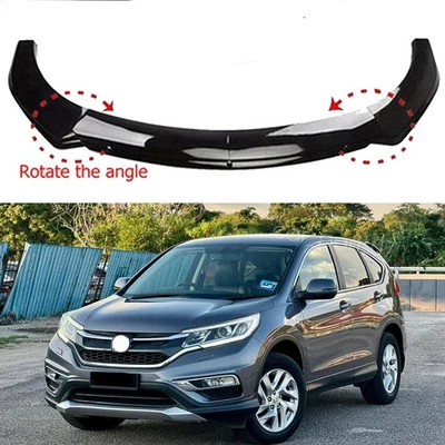 Glossy Black Front Bumper Lip /Splitter Spoiler For Honda CRV Foto 1 de 4