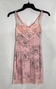 Victorias Secret Womens Pink Floral Lace Slip Dress Intimates Size XS NWT - Picture 1 of 7