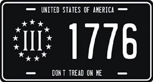 COLL7AWS USA 1776 BLACK GADSDEN BETSY ROSS TACTICAL Embossed License Plate - Picture 1 of 1