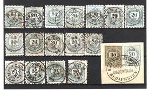 JimbosStamps, Hungary 1881 issue gray 20kr. used stamps, good town cancels - Picture 1 of 1