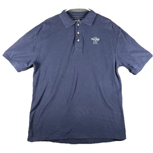 Polo Hard Rock Café Boston para hombre azul talla mediana - Imagen 1 de 10