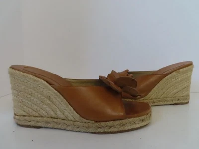 CELINE Tan Leather Espadrille Wedges/Slides/Shoes Size 37/US 7 - Image 1 of 4