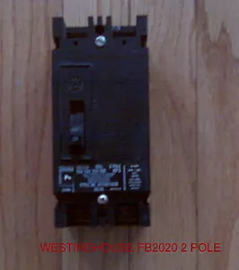WESTINGHOUSE FB2020 INTERRUTTORE 20 AMP 2 POLI 600 VAC 250 VDC FB 2020 - Foto 1 di 5
