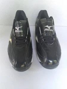 Mizuno Black Baseball Cleats with Gold Logo Athletic Sports Shoes Metal Spikes - Picture 1 of 5