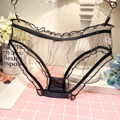 Women Sexy See Through Mesh Briefs Lace Panties Underwear Lingerie Knickers AU - Image 1 of 4