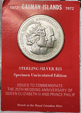 1972 Cayman Islands - $25 Sterling Silver Specimen Coin UNC BU