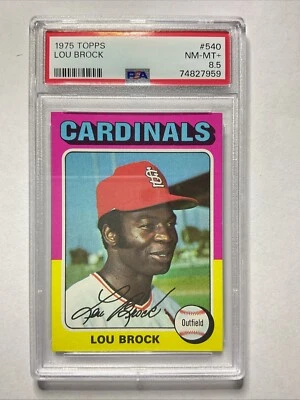 1975 Topps Lou Brock #540 Cardinals PSA 8.5 почти как новые + - Изображение 1 из 2