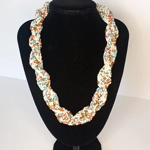 Beaded, Braided, Necklace, Multicolor, Chunky, Jewelry, Statement Necklace, Boho - Picture 1 of 4