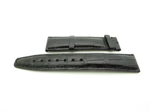 IWC schwarz Kroko Alligator Armband 20mm -18mm passt Falt- & Dornschnallen OEM NEU - Bild 1 von 5