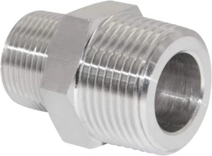 Reducing Hex Nipple, 1" X 3/4" Male NPT Threaded Reducing Nipple Fitting - Picture 1 of 12