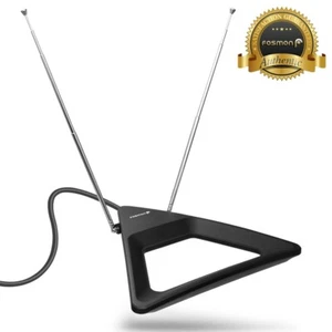 Indoor Rabbit Ear HDTV Antenna Table Wall Adjustable Dipole for 4K TV UHF VHF - Picture 1 of 9