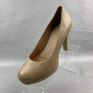 Nurture Kira Pumps Tan Leather Round Toe Platform Slip On Shoes Size 8.5M - Picture 1 of 11