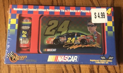 1999 Winners Circle Jeff Gordon Tin Playing Cards and 1/64 Diecast Car Sealed! - Image 1 of 2
