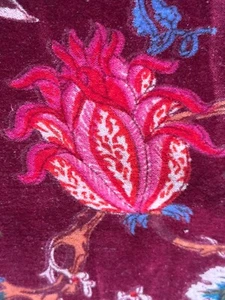 Luxury Soft Velvet Floral Print Fabric Indian Dress Sewing Upholstery Throw Yard - Picture 1 of 5