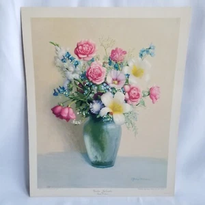 Stampa litografia floreale Gladys McAdams vintage 1939 splendore giardino - Foto 1 di 7