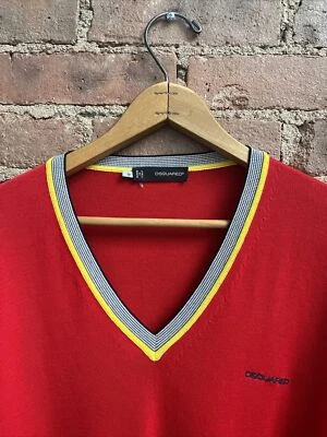 DSquared2 Men’s Sweater, Sz Medium, Red 100% Cotton Italy - Image 1 of 4