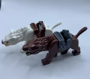 The Hobbit Lord Of The Rings 2x Warg Brown + White Minifigures - NEW - Picture 1 of 2
