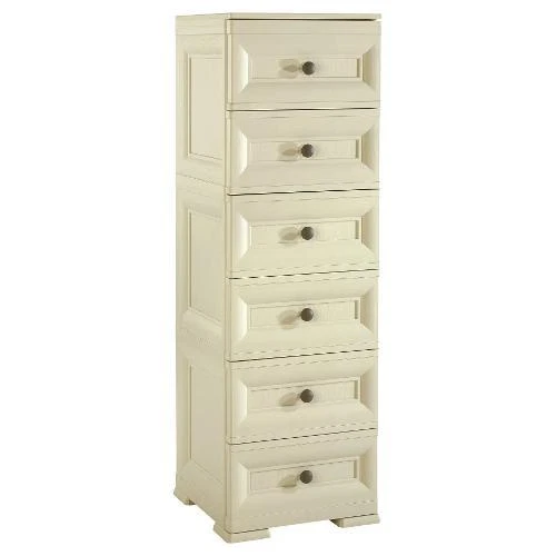 Tontarelli Cassettiera 6 Cassetti in Resina Omnimodus 40x43x125h cm Angora - Immagine 1 di 1