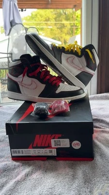Jordan 1 Retro High OG Defiant blanco negro gimnasio rojo Foto 1 de 4