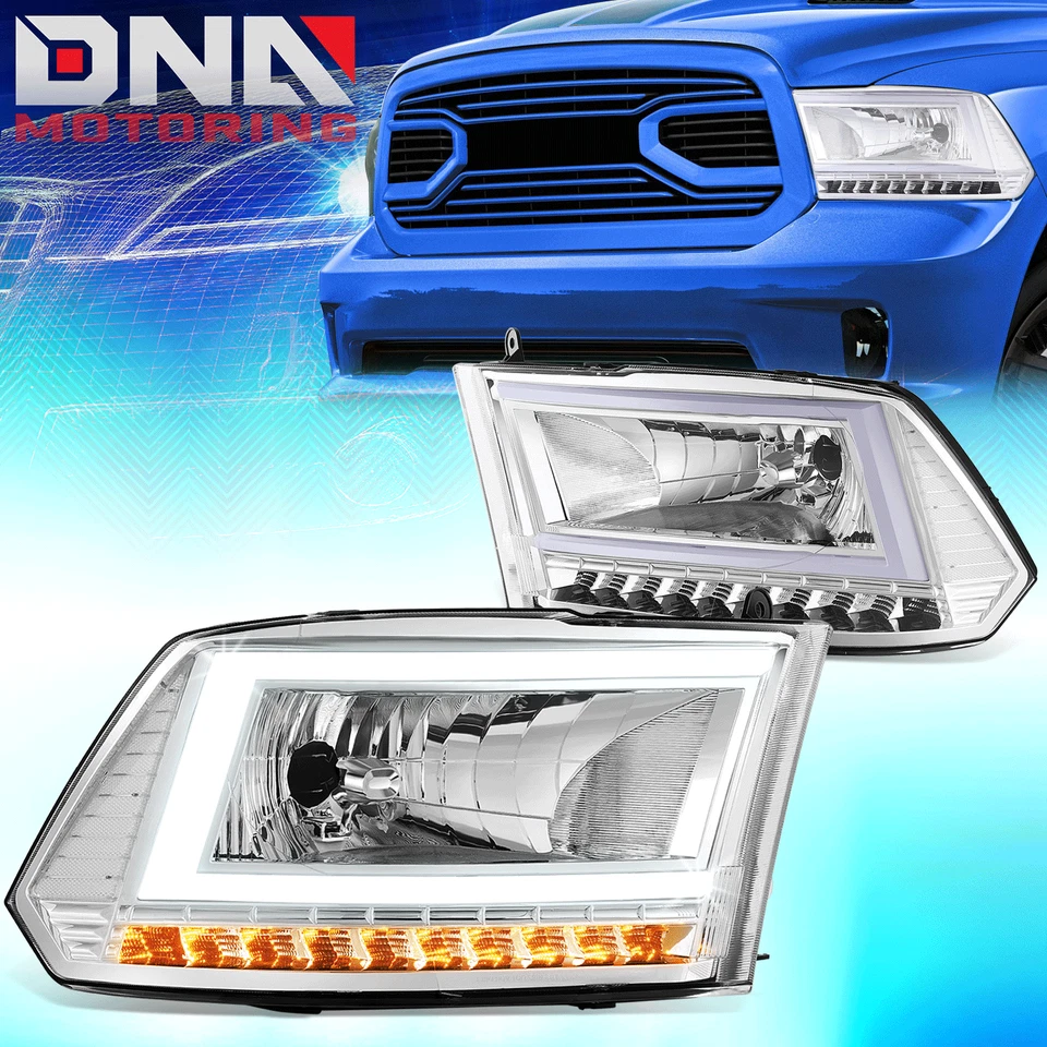 Faros de señal de giro secuencial C-LED DRL cromados/claros RAM 1500 2009-2014 Foto 1 de 4