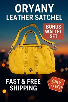 ORYANY Bolso Cartera de Cuero Amarillo Bandolera Correa Cartera + Conjunto de Cartera de Bonificación para Mujer Foto 1 de 4