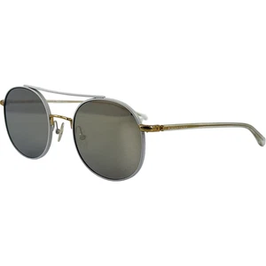 BCBG Maxazria Festive Womens Round Aviator Metal Sunglass White 52-21 w Mirror - Picture 1 of 5