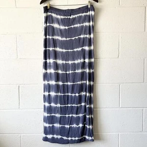 Rip Curl Blue White Tie Dye Long Boho Maxi Skirt With Slit Women's XL - Picture 1 of 5