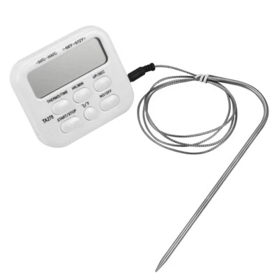 Drahtloses digitales Fleischkochthermometer mit Sonde und Timer LCD Anzeige - Bild 1 von 4