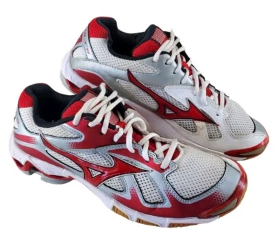 Mizuno Wave Bolt 5 Shoes Fashion Trainers Wmns 9 White Red Athletic Gym Walk Run - Image 1 of 4