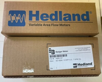 Hedland H626-107 EZ Oil Flow Meter, 1/2" Female T303 SS Fitting 1.0-7 GPM Badger - Image 1 of 4